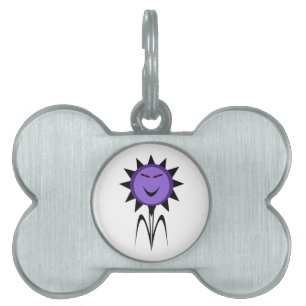 Evil Flower Kawaii Goth Halloween Pet Tag