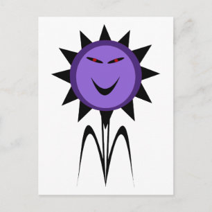 Evil Flower Kawaii Goth Halloween Postcard