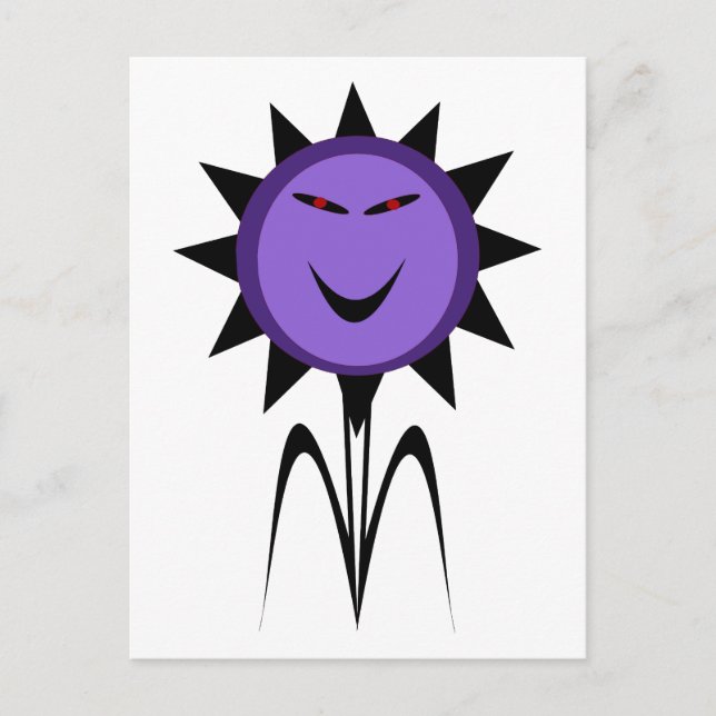 Evil Flower Kawaii Goth Halloween Postcard (Front)