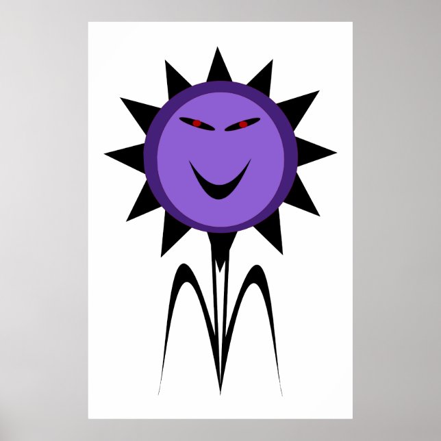 Evil Flower Kawaii Goth Halloween Poster (Front)