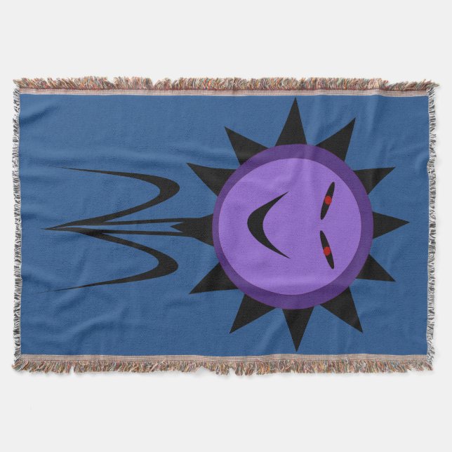 Evil Flower Kawaii Goth Halloween Throw Blanket (Front)