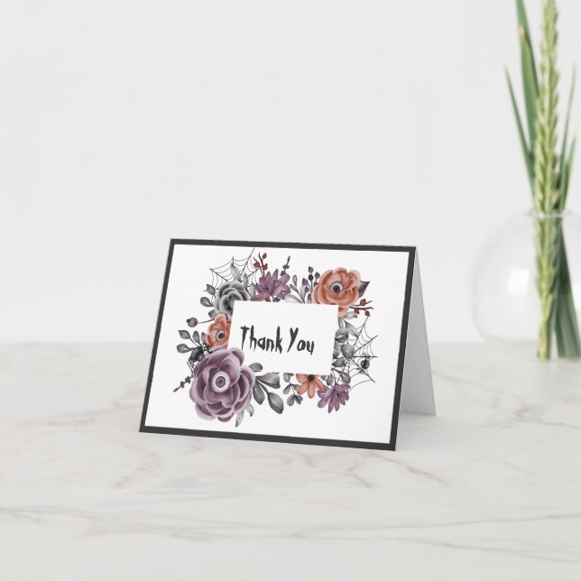 Evil Flowers All Seeing HalloWedding Thank You Card (Front)