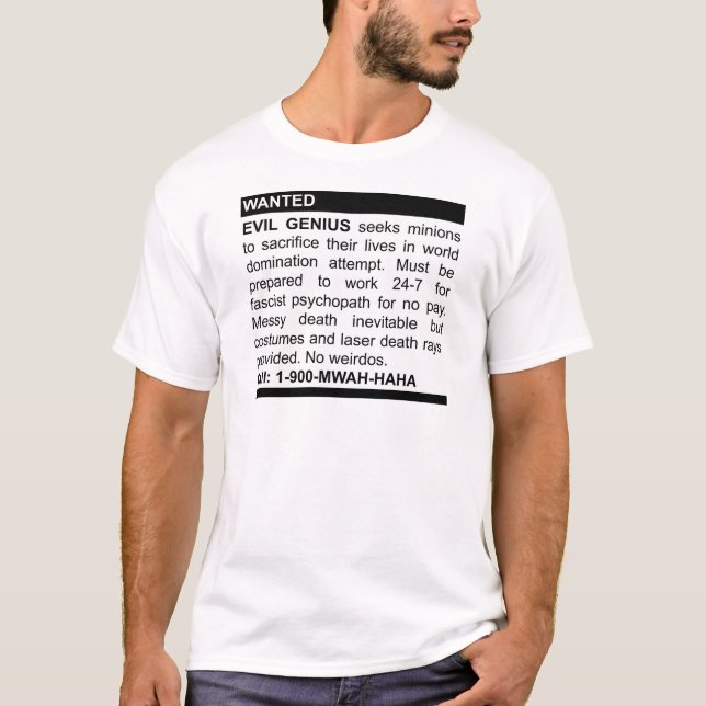 Evil Genius Ad T-Shirt (Front)