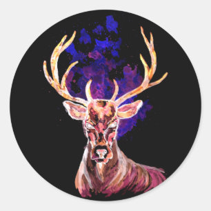 Evil Ghost Deer Classic Round Sticker
