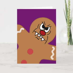 Evil Gingerbread Man Cookie Holiday Card