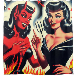 Evil Girls Shower Curtain