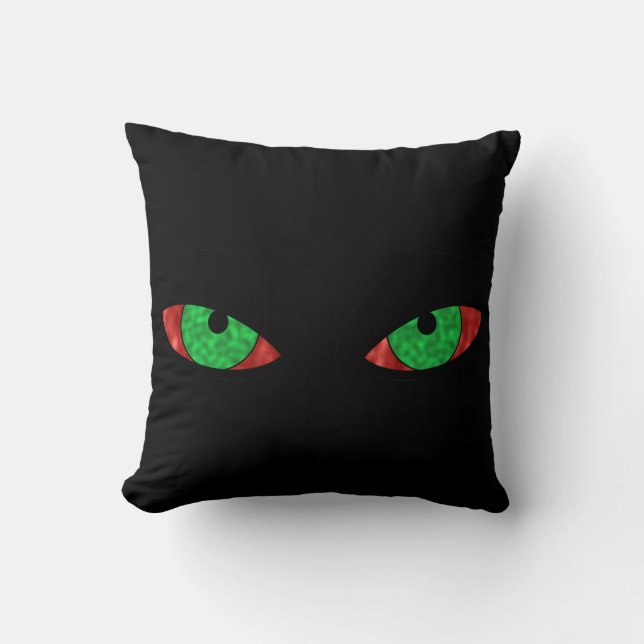 Evil Green Eyes Cushion (Front)