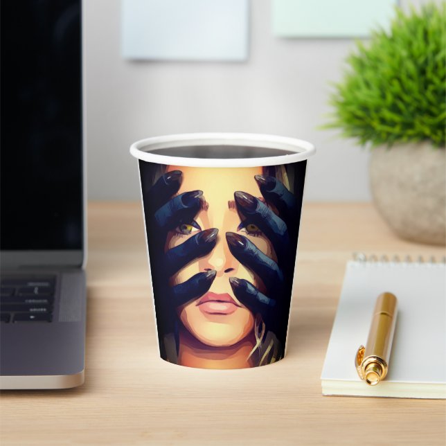 Evil Hands Paper Cups (Insitu)