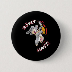 Evil Hasi Shirt Easter Bunny Halloween Carnival 6 Cm Round Badge
