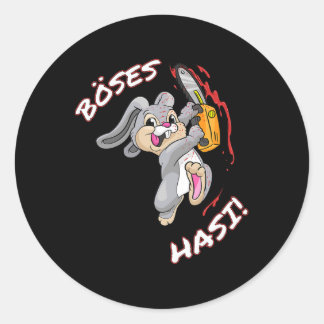 Evil Hasi Shirt Easter Bunny Halloween Carnival  Classic Round Sticker