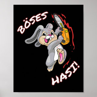 Evil Hasi Shirt Easter Bunny Halloween Carnival  Poster