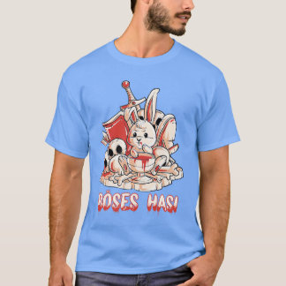 Evil horror bunny with sword shield and knight arr T-Shirt