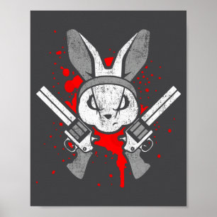 Evil Horror Rabbit Funny Rabbit Saying Easter Gift Poster