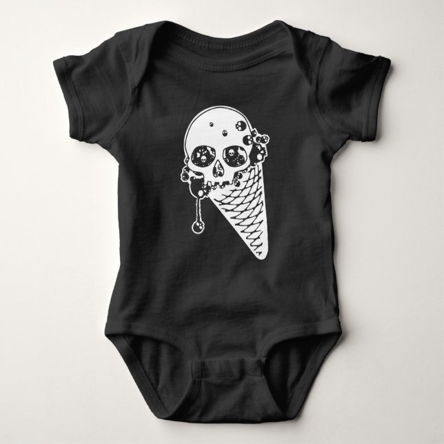 Evil Ice Cream Cone Baby Bodysuit (Front)