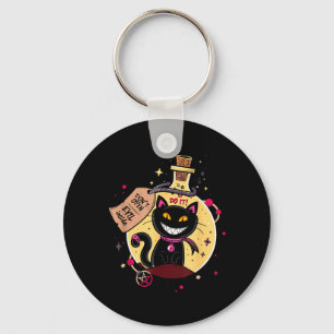 Evil Inside - Fun Cat In A Potion Bottle Key Ring