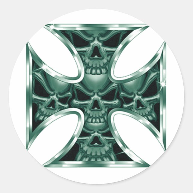 Evil Iron Cross 4 Classic Round Sticker (Front)