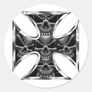 Evil Iron Cross Classic Round Sticker