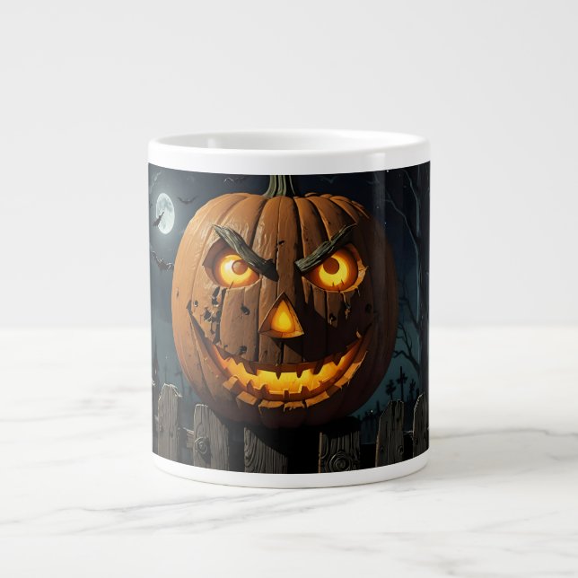 Evil Jack O'Lantern Large Coffee Mug (Front)
