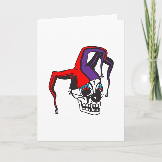 evil jester clown skull card (Front)