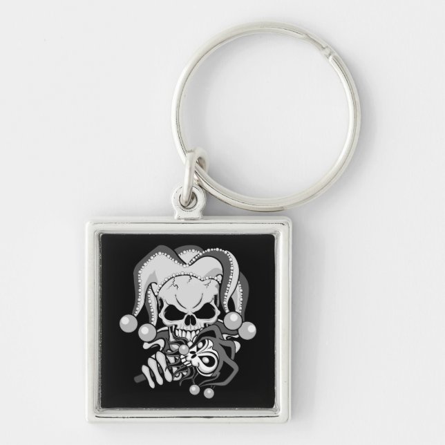 Evil Jester Skull Key Ring (Front)