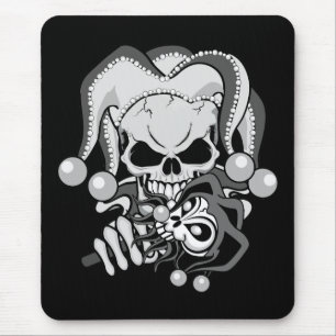 Evil Jester Skull Mouse Pad
