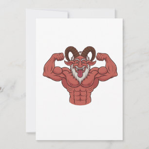 Evil Krampus Christmas Flexing Muscles Fitness  Card