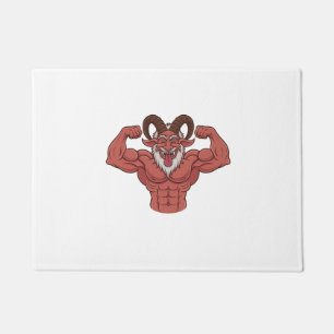 Evil Krampus Christmas Flexing Muscles Fitness  Doormat