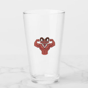 Evil Krampus Christmas Flexing Muscles Fitness  Glass
