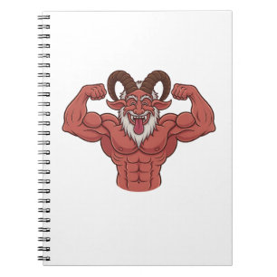 Evil Krampus Christmas Flexing Muscles Fitness Notebook