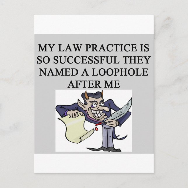 evil lawyer joke postcard (Front)