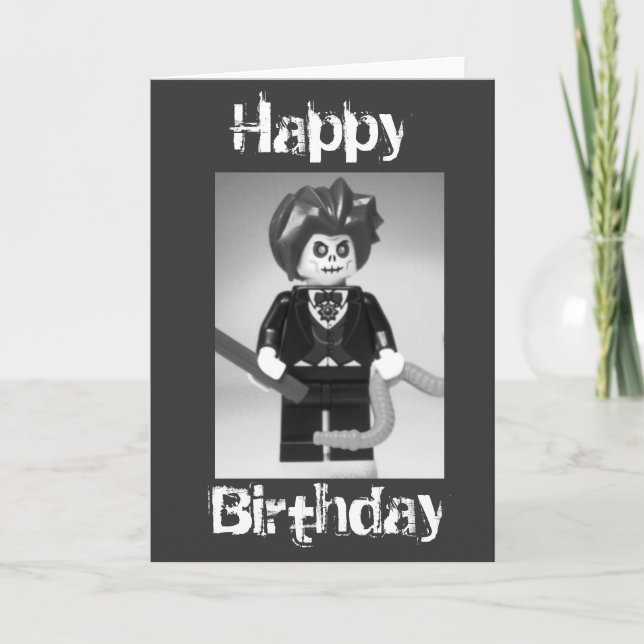 Evil Magician Custom Minifig Happy Birthday Card (Front)