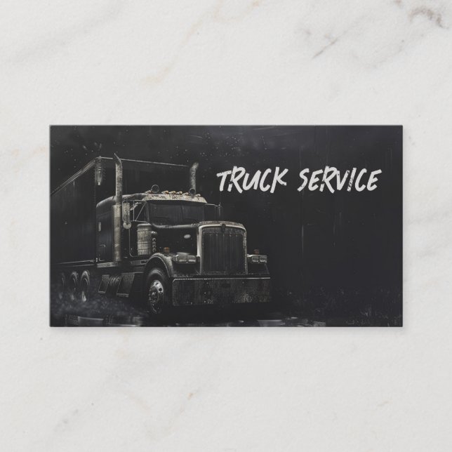 Evil Modern Truck Service Grunge Chalk Business Card (Front)