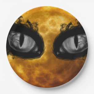 Evil moon eyes paper plate