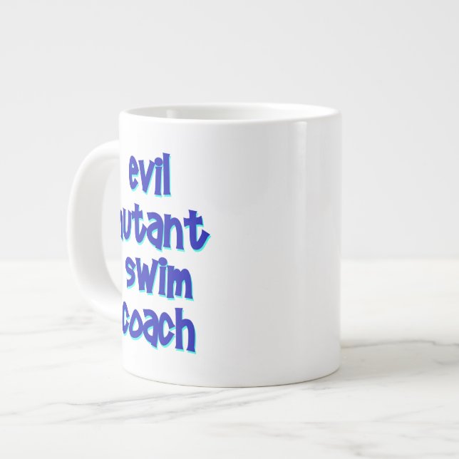 Evil Mutant Swim Coach Large Coffee Mug (Front Left)