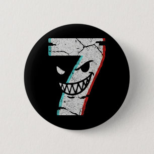 Evil Number 7 Shirt - 7 Ate 9 Joke 67 Meme Hallowe 6 Cm Round Badge
