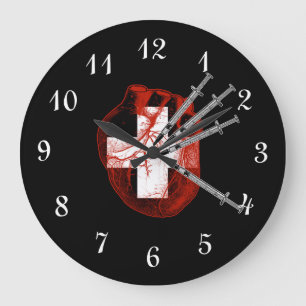 Evil Nurse Heart Large Clock