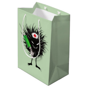 Evil Nurse Monster Art – Gothic Cartoon with Syrin Medium Gift Bag