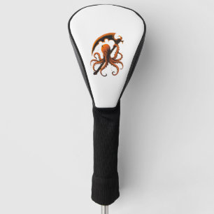 Evil Octopus Halloween Sticker and Shirt Golf Head Cover