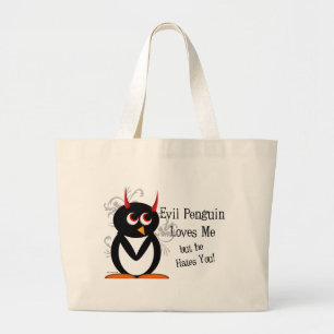 Evil Penguin in Love Tote Bag