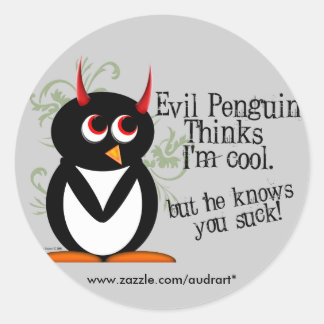 Evil Penguin you suck stickers