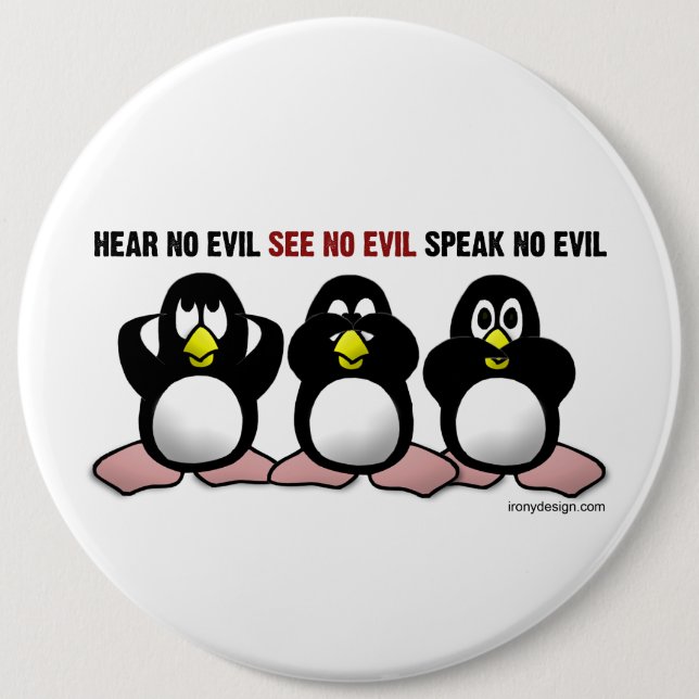 Evil Penguins 6 Cm Round Badge (Front)