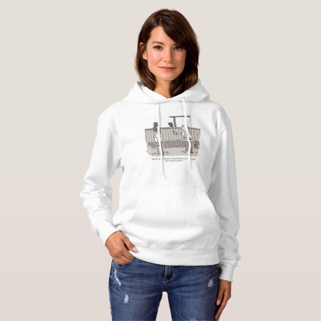 Evil Perm women white hooded sweatshirt (Front Full)