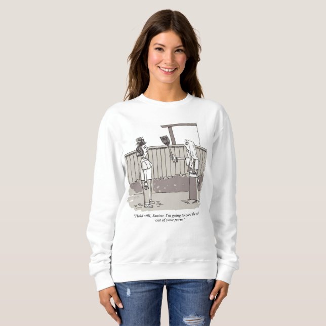 Evil Perm women white sweatshirt (Front Full)