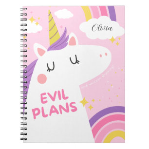 Evil Plans and Unicorn Drawings – Funny & Magical Notebook