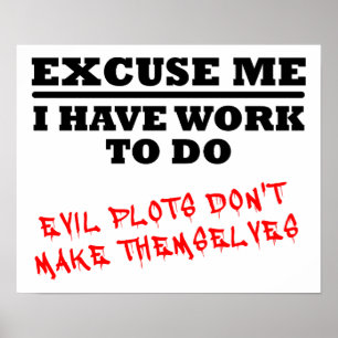 Evil Plotting Funny Poster