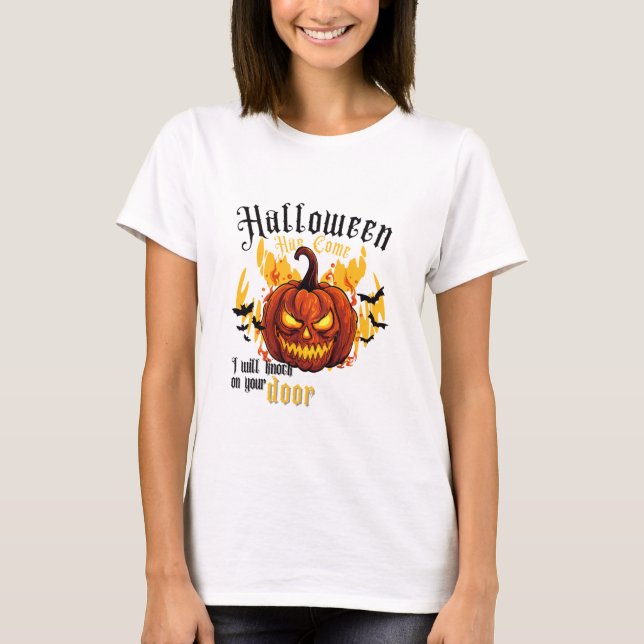 Evil Pumpkin Halloween | Dark Fantasy Design T-Shirt (Front)