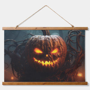 Evil Pumpkin Hanging Tapestry