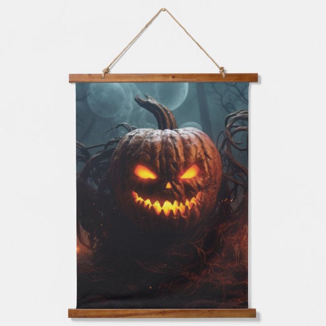 Evil Pumpkin Hanging Tapestry (Front)