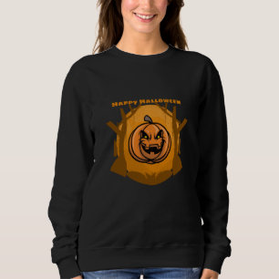 Evil Pumpkin Happy Halloween Tree Sweatshirt