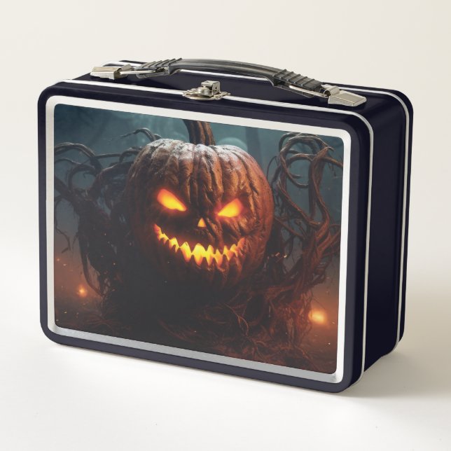 Evil Pumpkin Metal Lunch Box (Front)